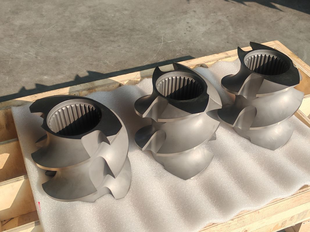 플라스틱 추출 선 나사 요소 60mm-120 나사 길이가 100rpm-1200 나사 속도 쌍 나사 추출기 기계