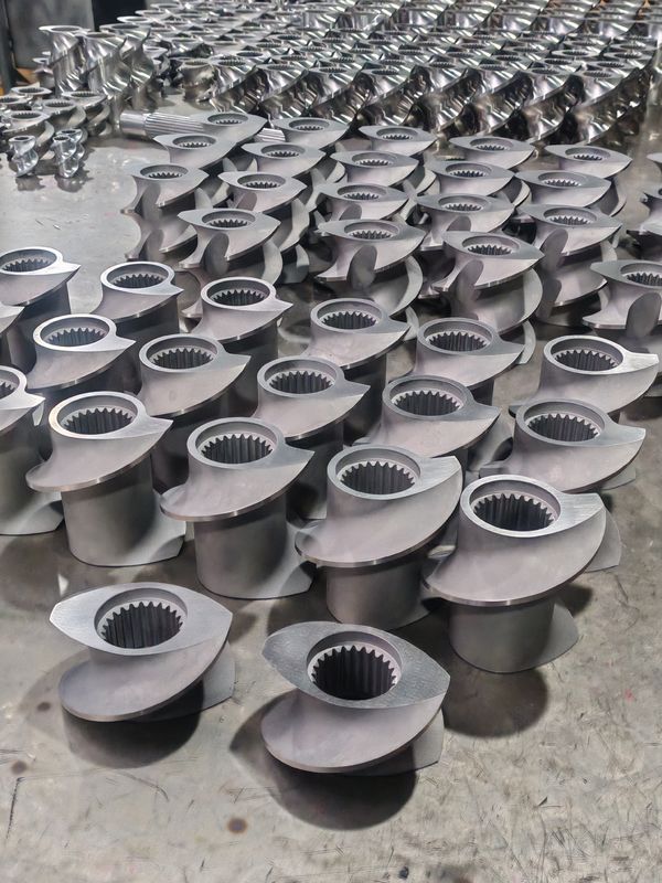 플라스틱 추출 선 나사 요소 60mm-120 나사 길이가 100rpm-1200 나사 속도 쌍 나사 추출기 기계